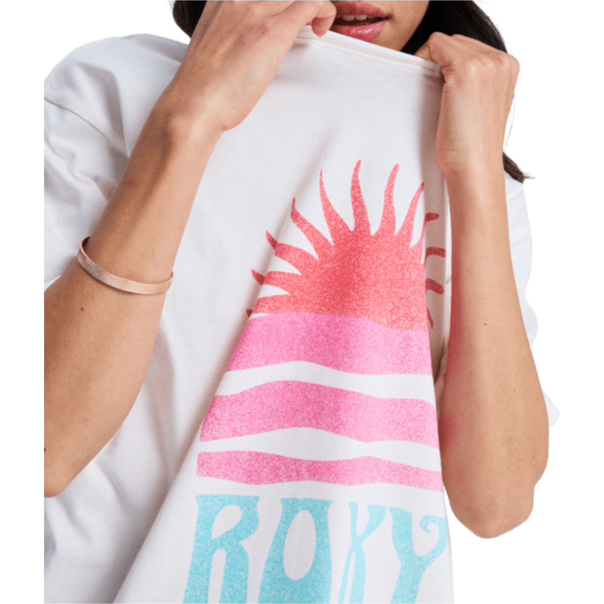 2026 Roxy Da Donna Maglietta A Maniche Corte Con Poster Hangloose ERJZT06090 - Coconut Milk